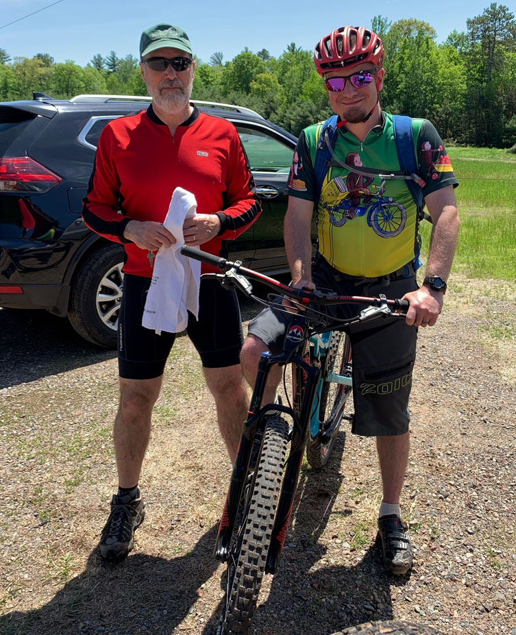 Matt and his father enjoy the Zip Mountain Bike trail in Minocqua.