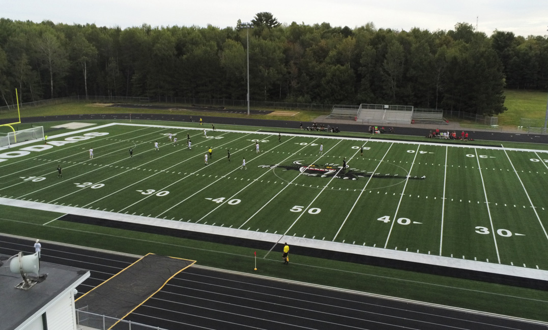 Wausau East and Rhinelander played the first game on the new turf.