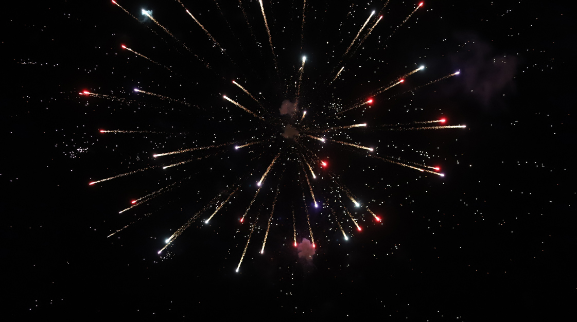 A small fireworks display was set off at the completion of the game.
