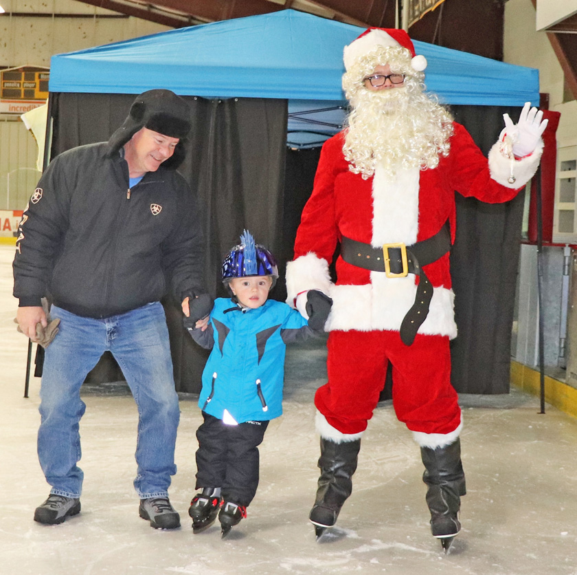 Santa Claus makes an appearance at the Lakeland Ice Arena during open skate.