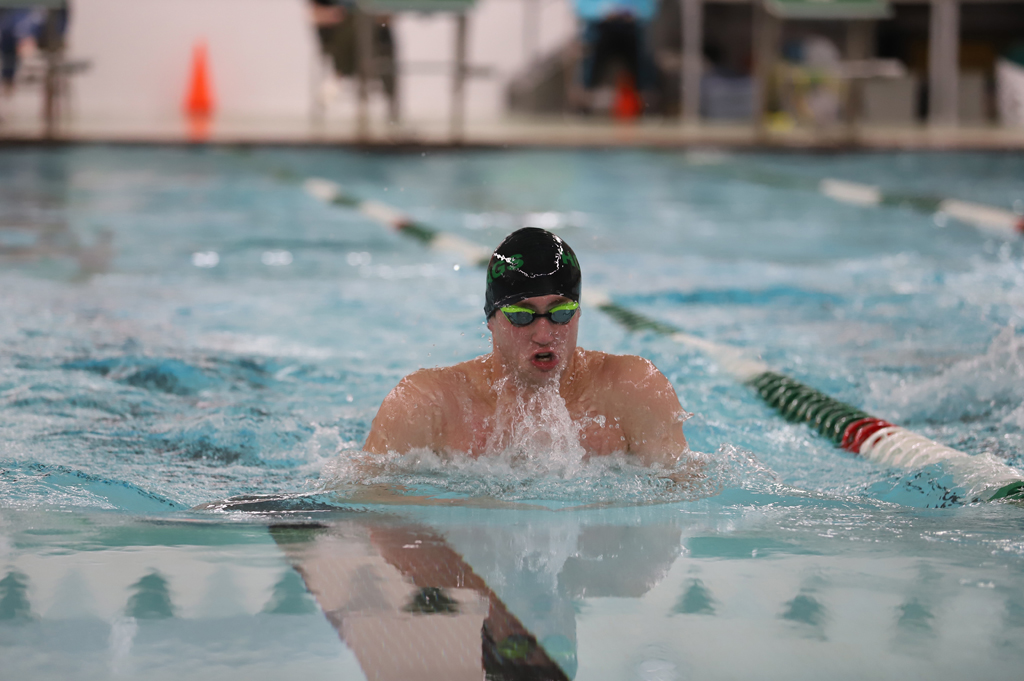 Thaddeus Heck swam the 100 yard breaststroke and placed 1st.
