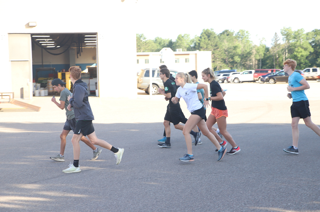 Cross country runners take off on the first day of practice.