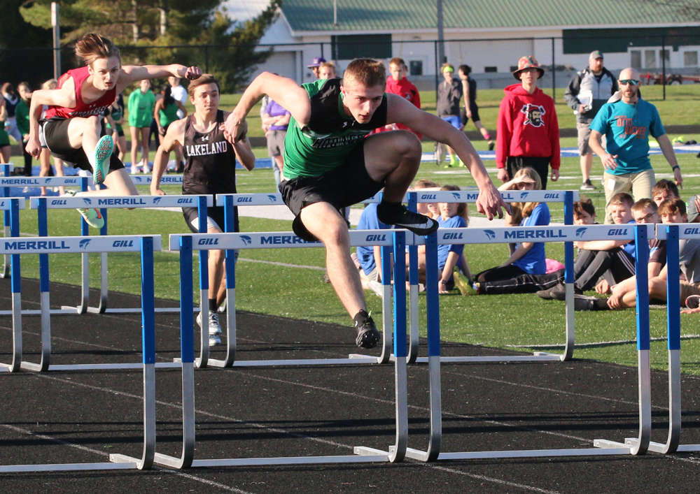 Cole Worrall placed first in the 110 meter and fourth in the 300 meter hurdles.